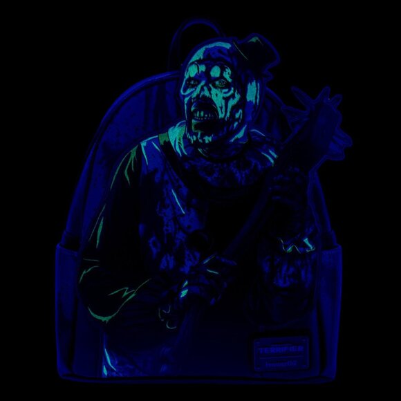 Loungefly Terrifier Art the Clown Blood Splatter Glow in the Dark Mini Backpack main image 4
